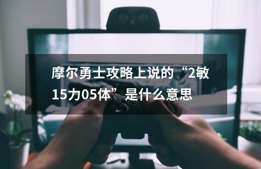 摩尔勇士攻略上说的“2敏1.5力0.5体”是什么意思-第1张-游戏信息-龙启网