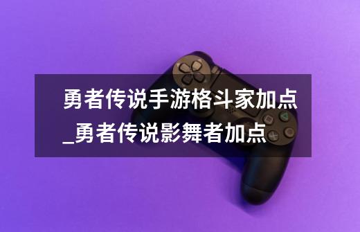 勇者传说手游格斗家加点_勇者传说影舞者加点-第1张-游戏信息-龙启网