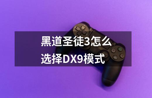 黑道圣徒3怎么选择DX9模式-第1张-游戏信息-龙启网