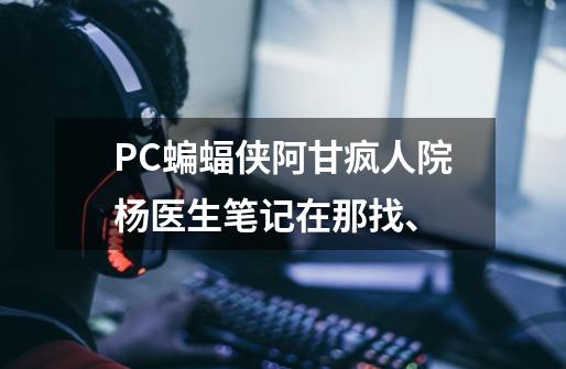 PC蝙蝠侠阿甘疯人院杨医生笔记在那找、-第1张-游戏信息-龙启网