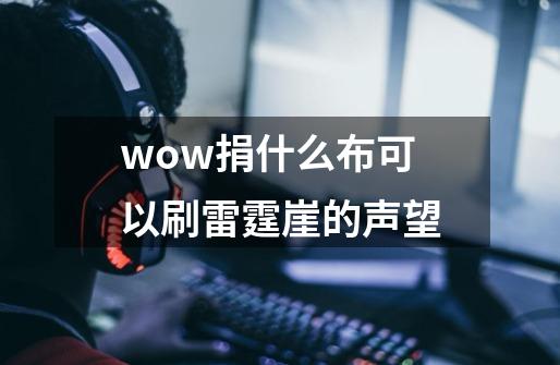 wow捐什么布可以刷雷霆崖的声望-第1张-游戏信息-龙启网