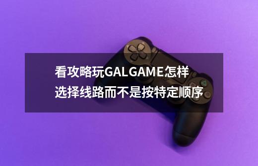 看攻略玩GALGAME怎样选择线路而不是按特定顺序-第1张-游戏信息-龙启网