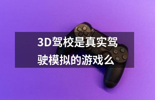 3D驾校是真实驾驶模拟的游戏么-第1张-游戏信息-龙启网