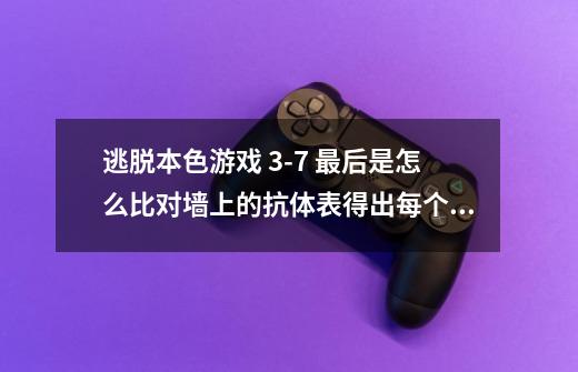 逃脱本色游戏 3-7 最后是怎么比对墙上的抗体表得出每个人血型的-第1张-游戏信息-龙启网