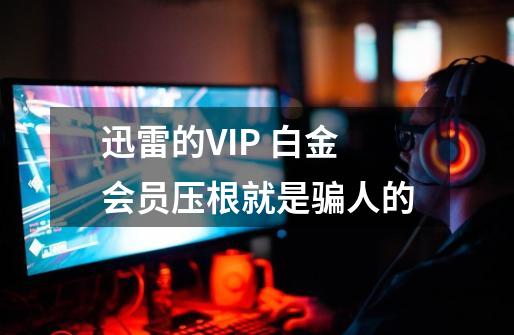 迅雷的VIP 白金会员压根就是骗人的-第1张-游戏信息-龙启网