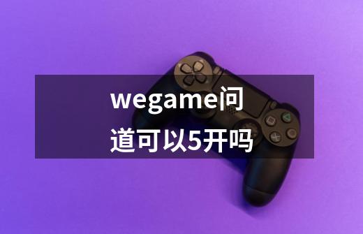 wegame问道可以5开吗-第1张-游戏信息-龙启网