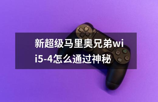 新超级马里奥兄弟wii5-4怎么通过神秘-第1张-游戏信息-龙启网