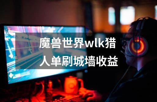 魔兽世界wlk猎人单刷城墙收益-第1张-游戏信息-龙启网