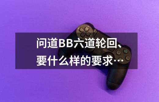 问道BB六道轮回、要什么样的要求…-第1张-游戏信息-龙启网