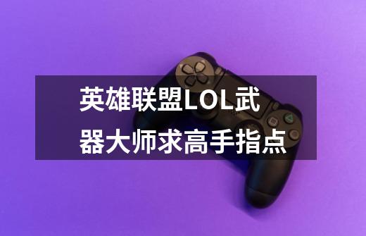 英雄联盟LOL武器大师求高手指点-第1张-游戏信息-龙启网