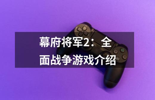 幕府将军2：全面战争游戏介绍-第1张-游戏信息-龙启网