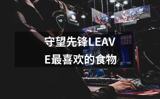 守望先锋LEAVE最喜欢的食物-第1张-游戏信息-龙启网