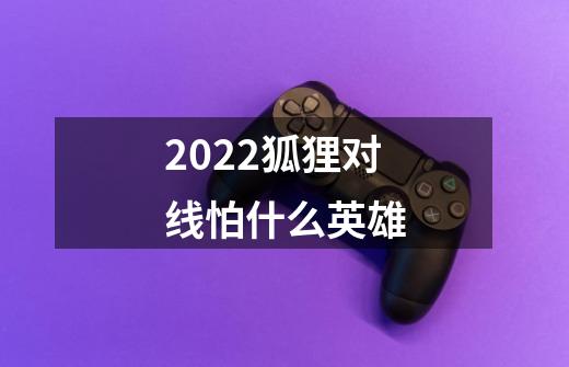 2022狐狸对线怕什么英雄-第1张-游戏信息-龙启网