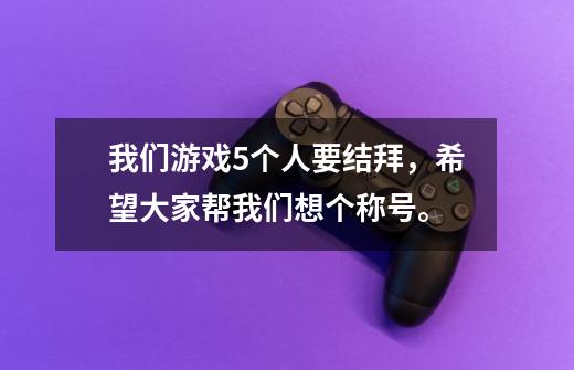 我们游戏5个人要结拜，希望大家帮我们想个称号。-第1张-游戏信息-龙启网