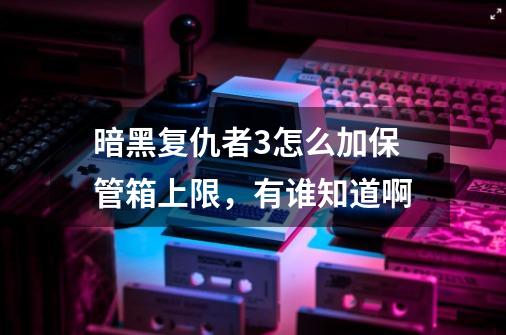 暗黑复仇者3怎么加保管箱上限，有谁知道啊-第1张-游戏信息-龙启网