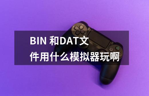 BIN 和DAT文件用什么模拟器玩啊-第1张-游戏信息-龙启网