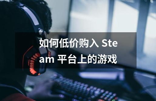 如何低价购入 Steam 平台上的游戏-第1张-游戏信息-龙启网