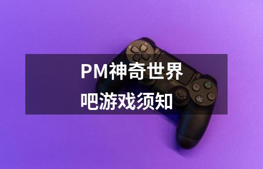 PM神奇世界吧游戏须知-第1张-游戏信息-龙启网