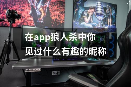 在app狼人杀中你见过什么有趣的昵称-第1张-游戏信息-龙启网