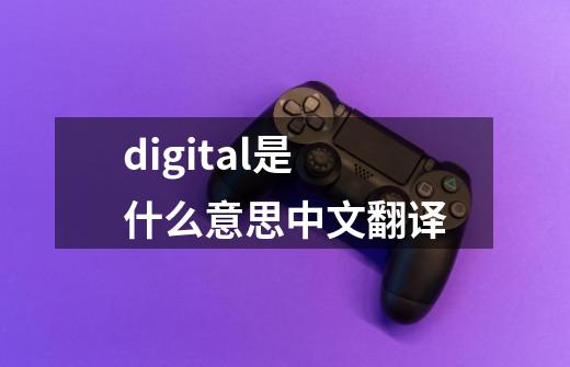 digital是什么意思中文翻译-第1张-游戏信息-龙启网