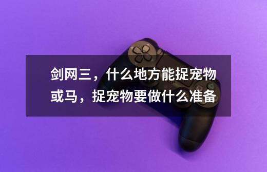 剑网三，什么地方能捉宠物或马，捉宠物要做什么准备-第1张-游戏信息-龙启网