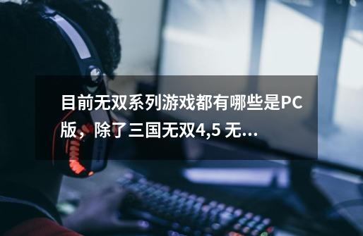 目前无双系列游戏都有哪些是PC版，除了三国无双4,5 无双大蛇，无双大蛇Z，战国无双2以外。。-第1张-游戏信息-龙启网