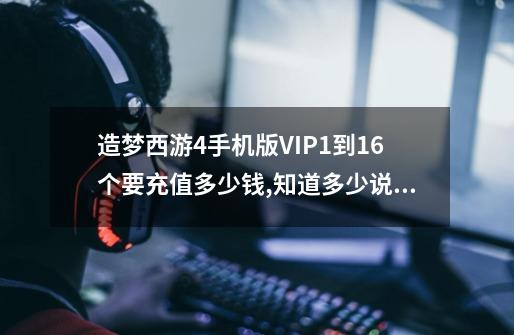 造梦西游4手机版VIP1到16个要充值多少钱,知道多少说多少。最多的采纳...-第1张-游戏信息-龙启网