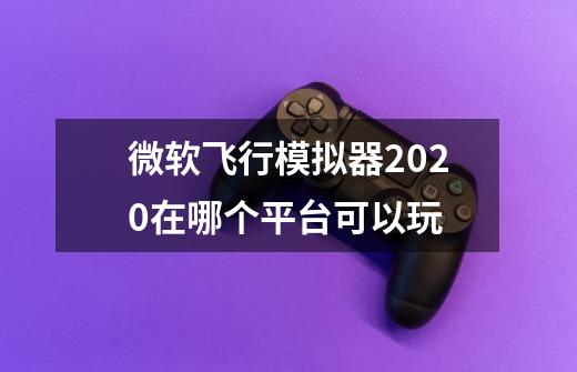 微软飞行模拟器2020在哪个平台可以玩-第1张-游戏信息-龙启网