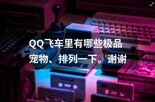 QQ飞车里有哪些极品宠物、排列一下。谢谢-第1张-游戏信息-龙启网