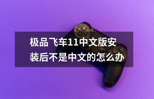 极品飞车11中文版安装后不是中文的怎么办-第1张-游戏信息-龙启网