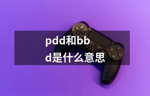 pdd和bbd是什么意思-第1张-游戏信息-龙启网