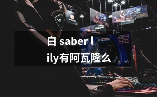 白 saber lily有阿瓦隆么-第1张-游戏信息-龙启网