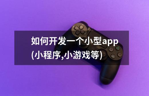 如何开发一个小型app(小程序,小游戏等)-第1张-游戏信息-龙启网