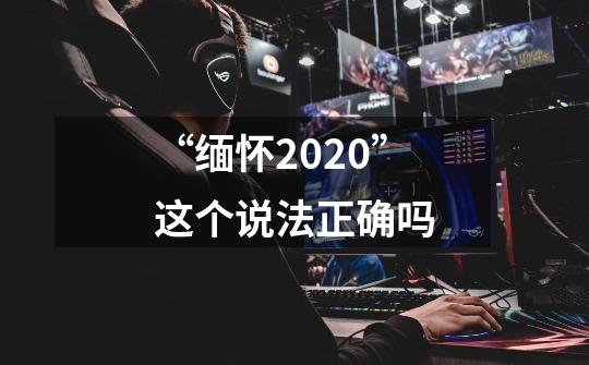 “缅怀2020”这个说法正确吗-第1张-游戏信息-龙启网