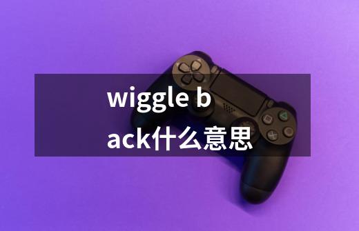 wiggle back什么意思-第1张-游戏信息-龙启网