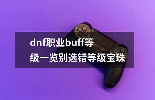 dnf职业buff等级一览别选错等级宝珠-第1张-游戏信息-龙启网