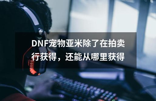 DNF宠物亚米除了在拍卖行获得，还能从哪里获得-第1张-游戏信息-龙启网